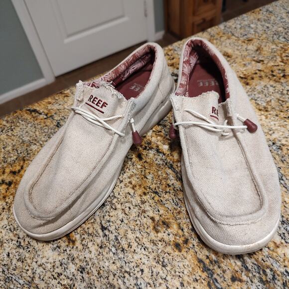 Reef Cushion Coast TX Casual Sneakers Tan Jute Slip On Men's Size US 10 - Picture 3 of 12